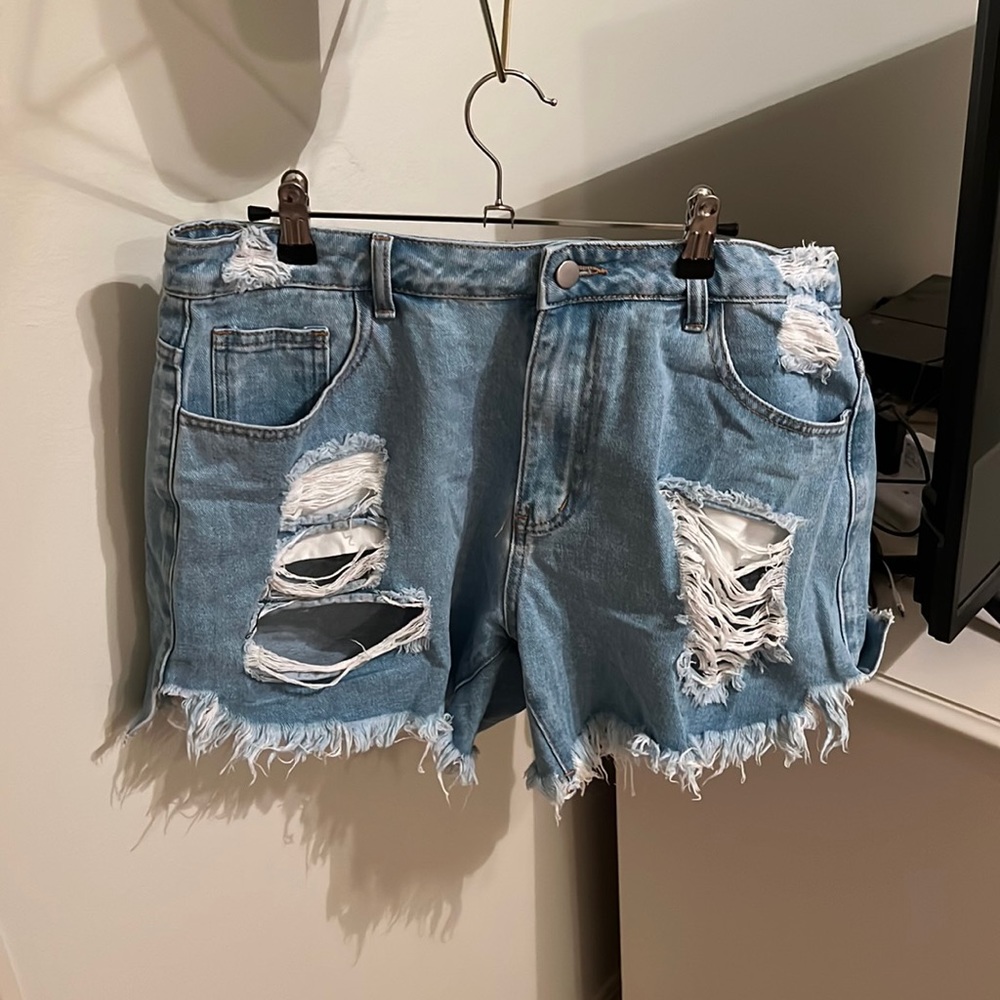 high waisted jean shorts